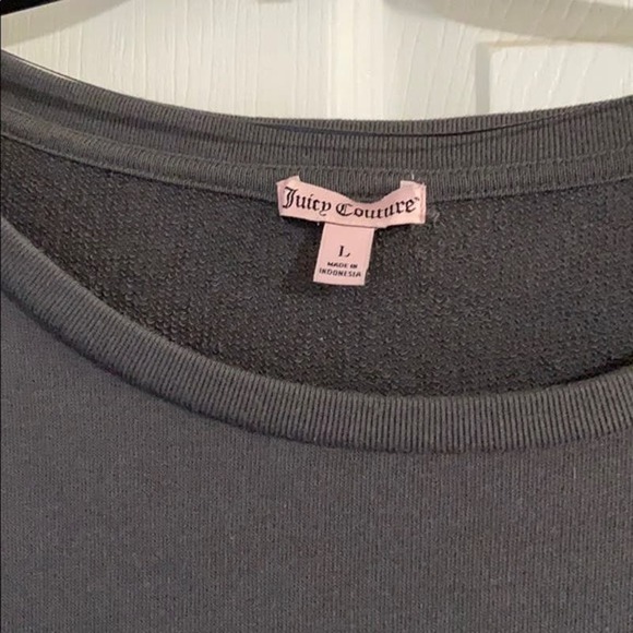 Juicy Couture Gray Logo Rhinestone Crewneck Sweatshirt Women's Size Large - Picture 5 of 5